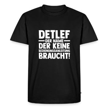 Prénom Detlef - T-shirt Premium bio Homme - noir - Devant - Nico (187cm)