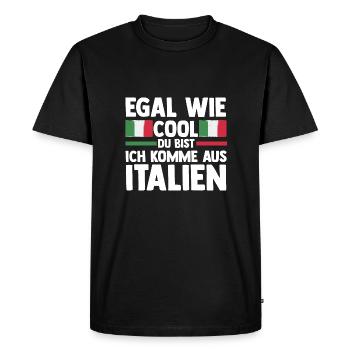 Italians Italy - Men's Premium Organic T-Shirt - black - Front - Nico (187cm)