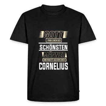 Corneille, le plus bel homme, formé par Dieu - T-shirt Premium bio Homme - noir - Devant - Nico (187cm)