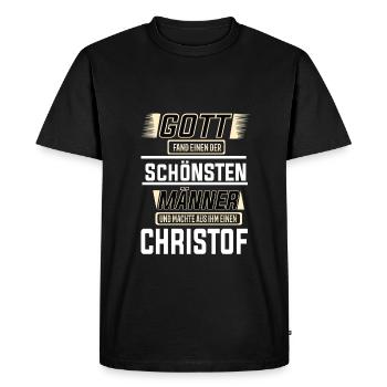 Christof le plus bel homme façonné par Dieu Design - T-shirt Premium bio Homme - noir - Devant - Nico (187cm)