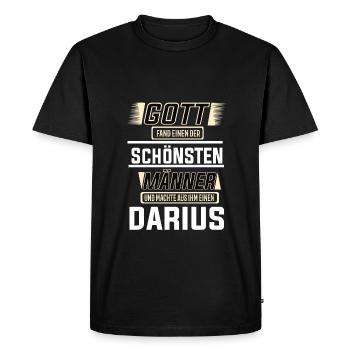 Darius the Most Beautiful Man of God Shaped Design - Men's Premium Organic T-Shirt - black - Front - Nico (187cm)