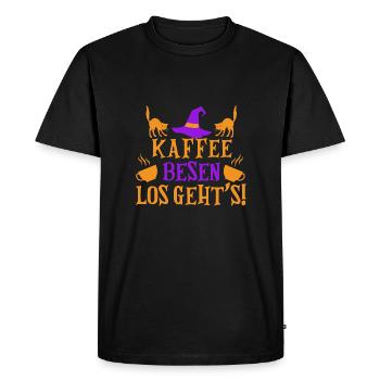 Sorcière Sorcière Balai Sorcière Costume Halloween - T-shirt Premium bio Homme - noir - Devant - Nico (187cm)