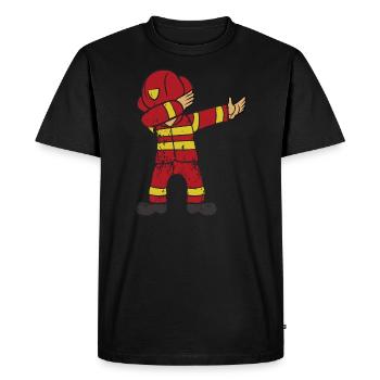 Pompier Dabbing Dab Dabbing Dab Vintage Vintage - T-shirt Premium bio Homme - noir - Devant - Nico (187cm)
