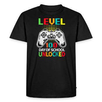100 jours d’école débloqué Étudiant de jeux vidéo - T-shirt Premium bio Homme - noir - Devant - Nico (187cm)