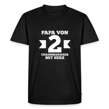 Dad of 2 children - Men's Premium Organic T-Shirt - black - Front - Nico (187cm)