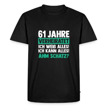 Marriage Elms Wedding 61 Years Married Weddings - Men's Premium Organic T-Shirt - black - Front - Nico (187cm)
