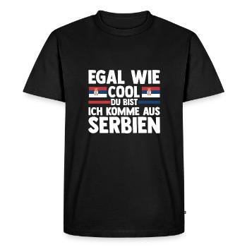 Serbe Serbe Serbie - T-shirt Premium bio Homme - noir - Devant - Nico (187cm)