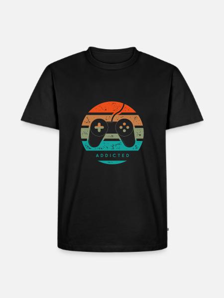 addicted video games - Men's Premium Organic T-Shirt - black