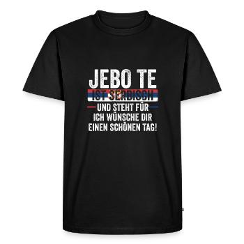 Serbe Serbe Serbie - T-shirt Premium bio Homme - noir - Devant - Nico (187cm)
