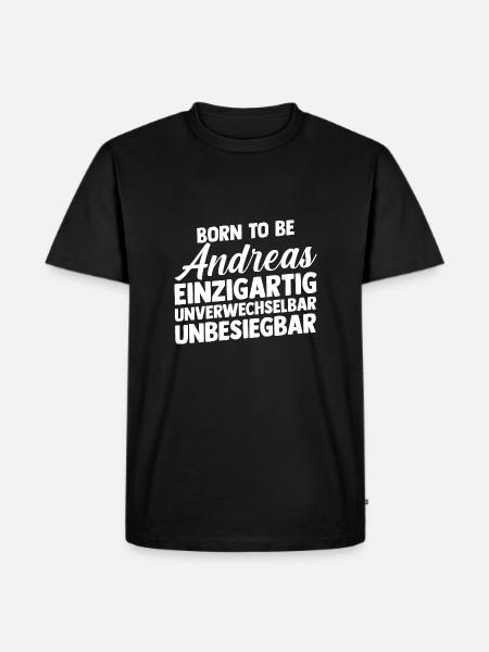 Vorname Andreas - Männer Premium Bio T-Shirt - Schwarz