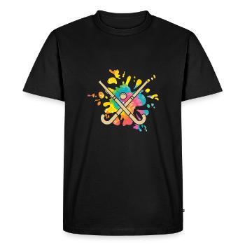 Joueurs de hockey sur gazon Hockey sur gazon - T-shirt Premium bio Homme - noir - Devant - Nico (187cm)