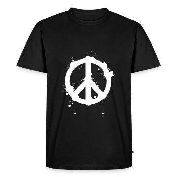 Peace - Symbol - Peace Sign - Men's Premium Organic T-Shirt - black - Front - Nico (187cm)