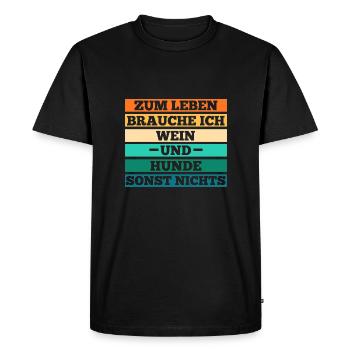 Chien Vin Chien Propriétaire Chien Propriétaire Chien Motif Hun - T-shirt Premium bio Homme - noir - Devant - Nico (187cm)
