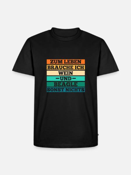 Dog Wine Beagle - Men's Premium Organic T-Shirt - black