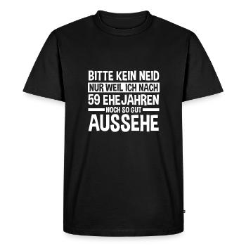 Mariage Mariage de marée 59 ans de mariage - T-shirt Premium bio Homme - noir - Devant - Nico (187cm)
