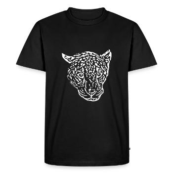 tête de léopard blanc - T-shirt Premium bio Homme - noir - Devant - Nico (187cm)