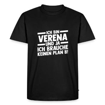 First name Verena - Men's Premium Organic T-Shirt - black - Front - Nico (187cm)
