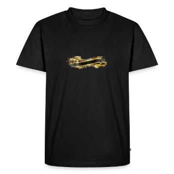 Bannière or brillamment brillante - T-shirt Premium bio Homme - noir - Devant - Nico (187cm)
