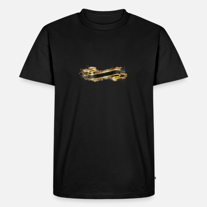 Banner Gold hell glühend - Männer Premium Bio T-Shirt - Schwarz