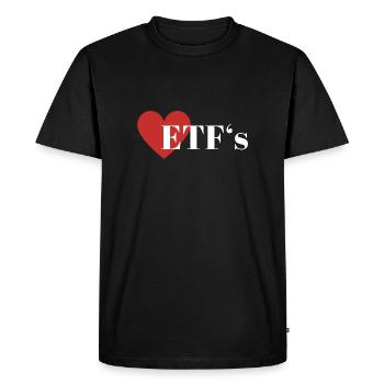 J’aime les FNB Fonds indiciels Épargne Placement - T-shirt Premium bio Homme - noir - Devant - Nico (187cm)