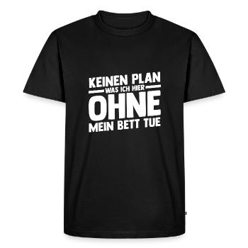 Lève-tard Shlafen paresseux - T-shirt Premium bio Homme - noir - Devant - Nico (187cm)