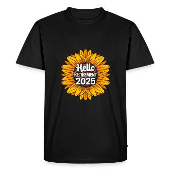 Pension 2025 Retraite 2025 Retraité Retraité Retraité - T-shirt Premium bio Homme - noir - Devant - Nico (187cm)