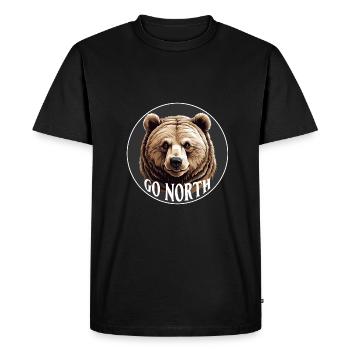 Grizzli Ours Kodiak Ours brun Venir dans le Nord - T-shirt Premium bio Homme - noir - Devant - Nico (187cm)