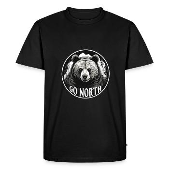 Grizzli Ours Kodiak Ours brun Venir dans le Nord - T-shirt Premium bio Homme - noir - Devant - Nico (187cm)