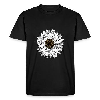 Fleur blanche blanc Floral cadeau fête des mères maman - T-shirt Premium bio Homme - noir - Devant - Nico (187cm)