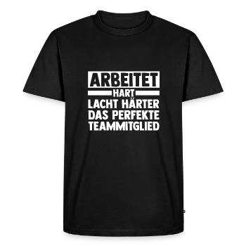 Employé Travailleur Collègue de travail - T-shirt Premium bio Homme - noir - Devant - Nico (187cm)