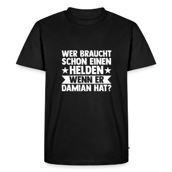 Prénom Damian - T-shirt Premium bio Homme - noir - Devant - Nico (187cm)