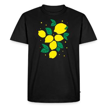 Fruits de citron frais - T-shirt Premium bio Homme - noir - Devant - Nico (187cm)