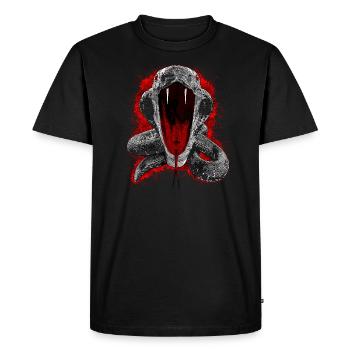 ANGRY Cobra - BW & Red Print - Men's Premium Organic T-Shirt - black - Front - Nico (187cm)