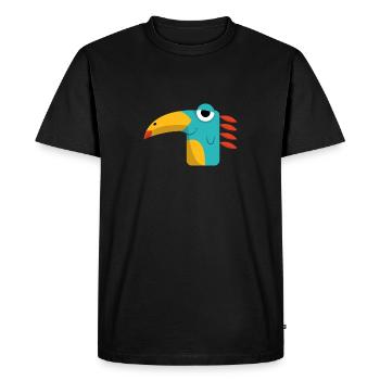 Drôle d’oiseau Dino Illustration pour les enfants - T-shirt Premium bio Homme - noir - Devant - Nico (187cm)