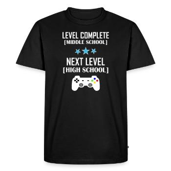 ÉCOLE SECONDAIRE - T-shirt Premium bio Homme - noir - Devant - Nico (187cm)