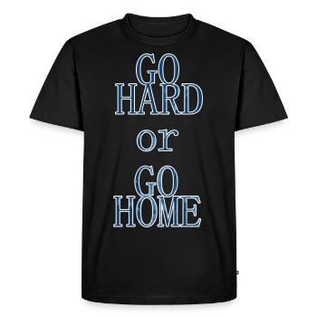 Go Hard or Go Home Slogan Logo Devise - T-shirt Premium bio Homme - noir - Devant - Nico (187cm)