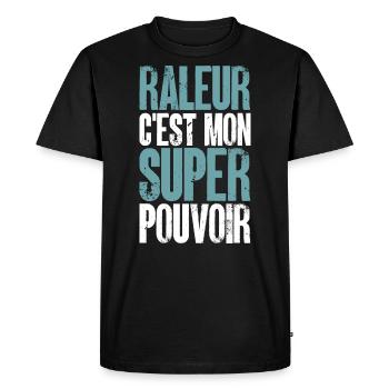 homme râleur super pouvoir - T-shirt Premium bio Homme - noir - Devant - Nico (187cm)