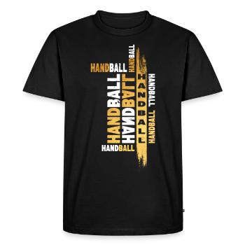 Handball Gold Handball Player Grunge Splash Art Sports - T-shirt Premium bio Homme - noir - Devant - Nico (187cm)