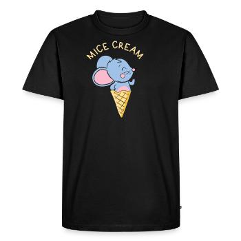 Mice Cream Mice Funny Animal Puns - Men's Premium Organic T-Shirt - black - Front - Nico (187cm)