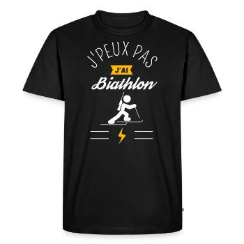 J Peux Pas J Ai Biathlon - T-shirt Premium bio Homme - noir - Devant - Nico (187cm)