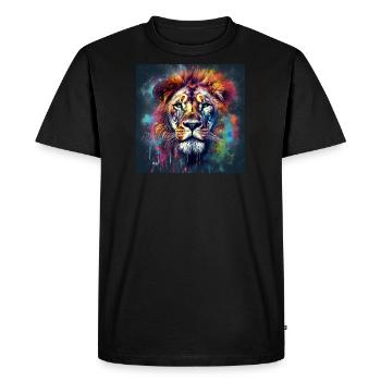L'ÂME DU LION - T-shirt Premium bio Homme - noir - Devant - Nico (187cm)