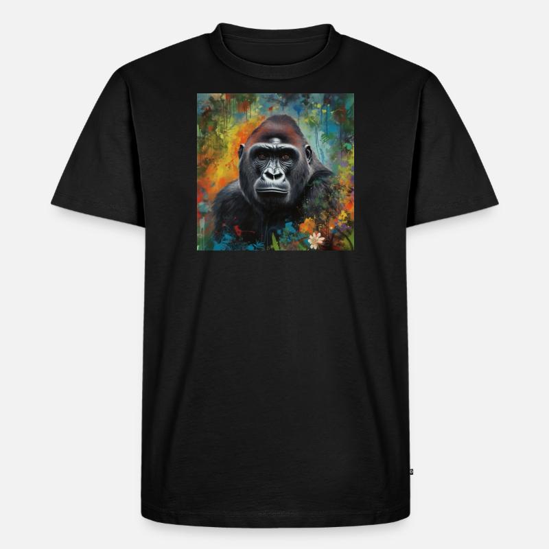 DER GORILLA IM DSCHUNGEL - Männer Premium Bio T-Shirt - Schwarz