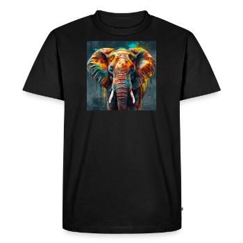 L'ÉLÉPHANT MAJESTEUX - T-shirt Premium bio Homme - noir - Devant - Nico (187cm)