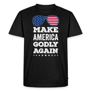 Make America Godly Again Love God's Faith - Men's Premium Organic T-Shirt - black - Front - Nico (187cm)