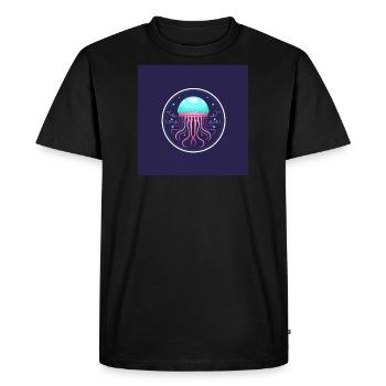 JELLYFISH MYSTERIOUS BEAUTY - Men's Premium Organic T-Shirt - black - Front - Nico (187cm)