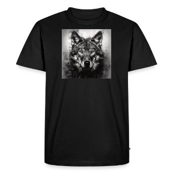 WOLF WOLF WILD ANIMAL - Men's Premium Organic T-Shirt - black - Front - Nico (187cm)