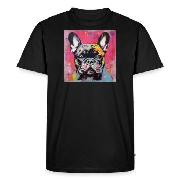 BOULEDOGUE FRANÇAIS STREET ART - T-shirt Premium bio Homme - noir - Devant - Nico (187cm)
