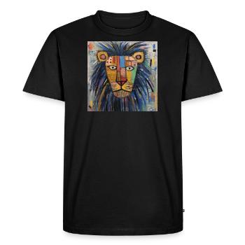 LION STREET ART - Men's Premium Organic T-Shirt - black - Front - Nico (187cm)