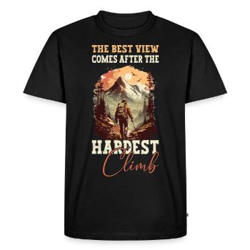 Montagne, alpinisme, randonnée, randonnée, escalade, nature - T-shirt Premium bio Homme - noir - Devant - Nico (187cm)