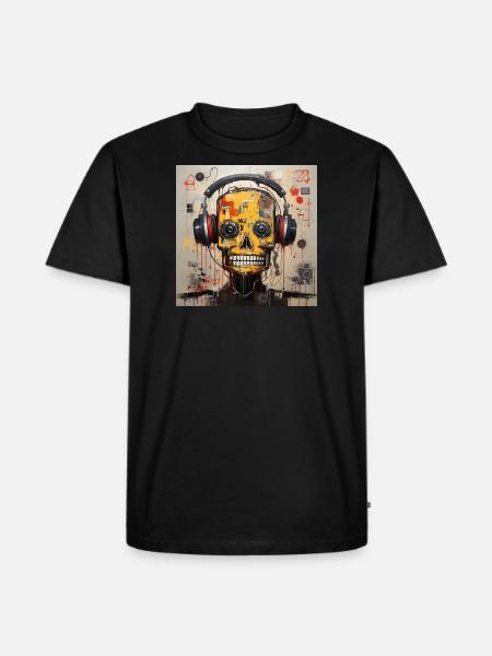 SKULL MUSIC STREEET ART - Men's Premium Organic T-Shirt - black